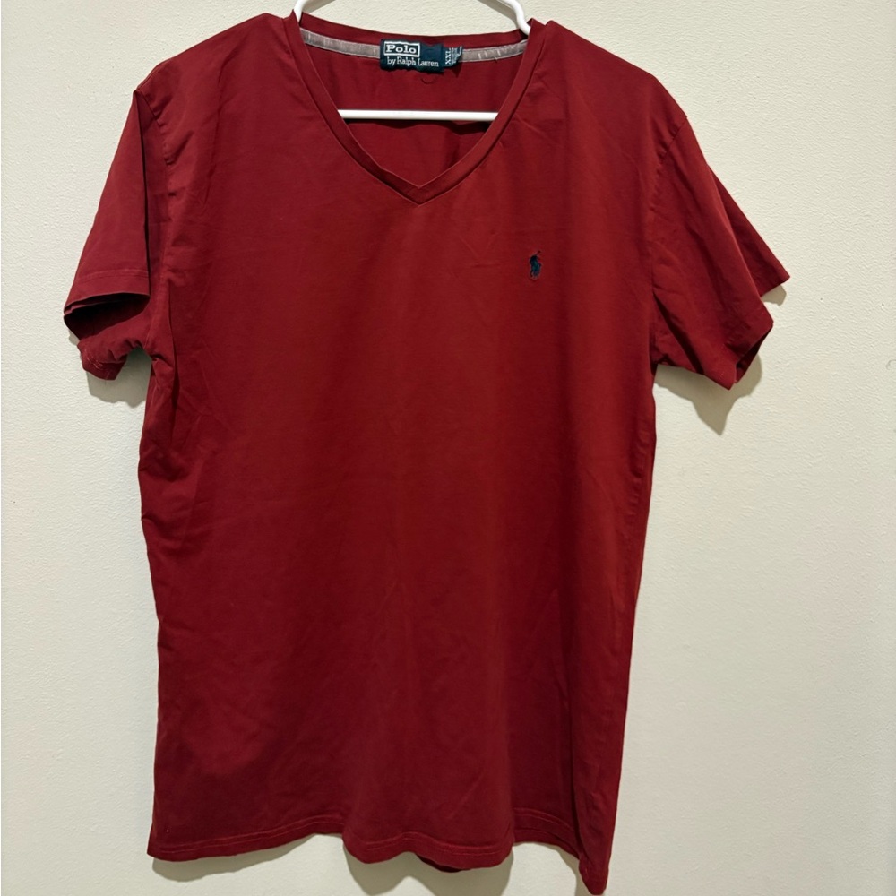 Polo by Ralph Lauren Deep Red Tee v neck